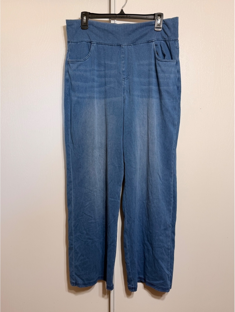 a new day Women's Extra Large Blue Denim-Look Stretch Pants